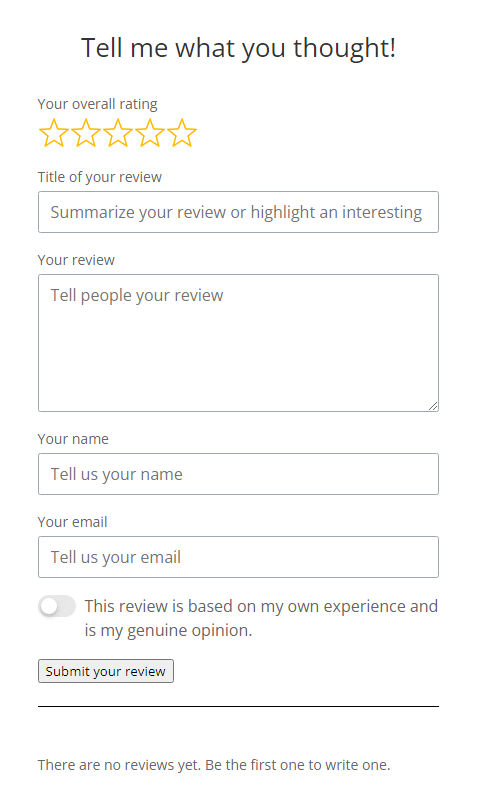 feedback form